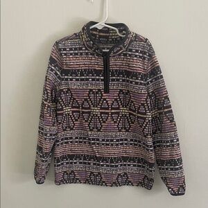 Mosaic Patterned Half-Zip Pullover Size 8